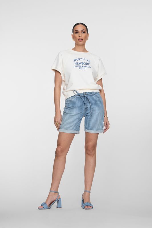 Geisha Sweater short sleeves sports club Ecru