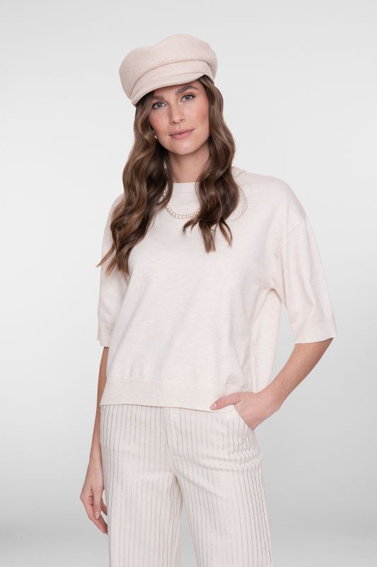 Geisha Pull basic wide shirt Bruin