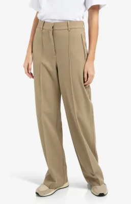YAYA Geweven broek met stiksels Bruin
