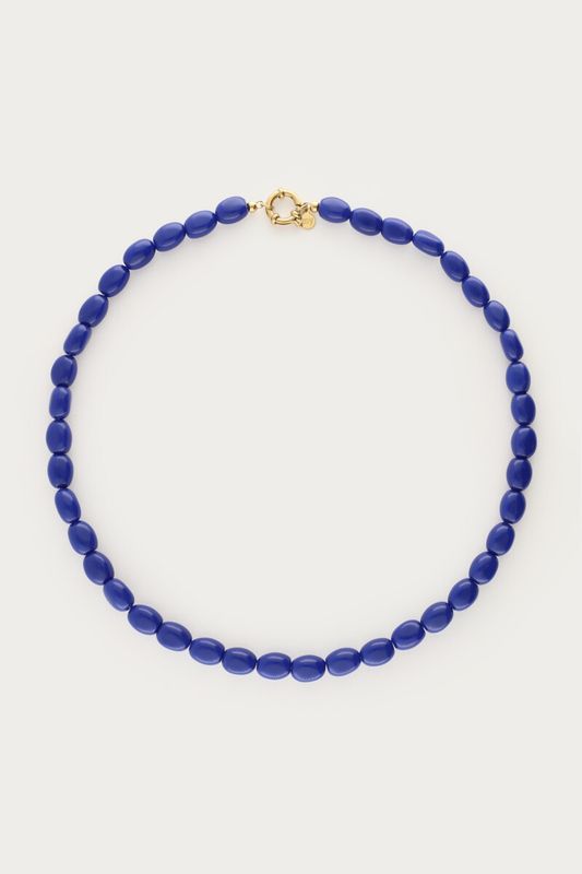 My Jewellery donkerblauwe kralenketting Goud