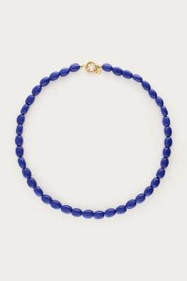 My Jewellery donkerblauwe kralenketting Goud
