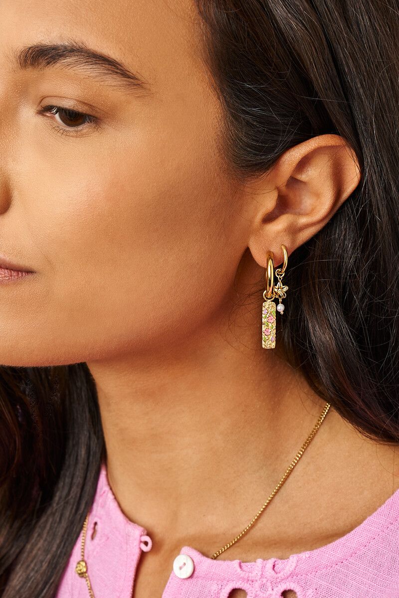 My Jewellery Botanical oorringen met bloemen bedel goud