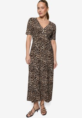 Zero jurk met leopardprint Beige