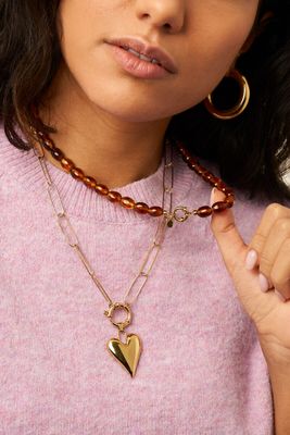 My Jewellery bruine kralenketting Goud