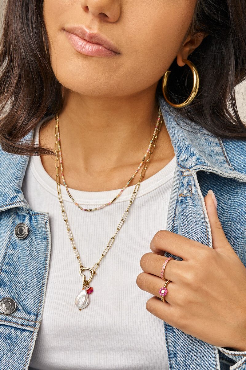 My Jewellery ketting met groene kralen Goud