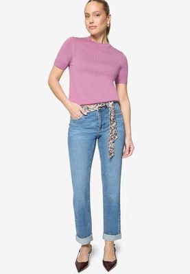 Zero trui met korte mouwen en golvende zoom Paars