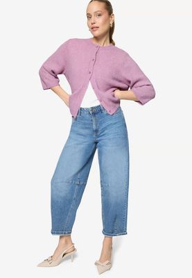 Zero vest met 3/4 mouwen en knoopjes Paars