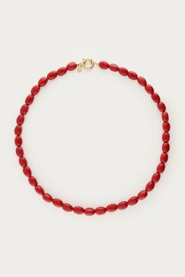My Jewellery donkerrode kralenketting Goud