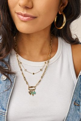 My Jewellery Botanical ketting met open hartjes goud