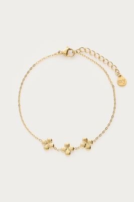 My Jewellery Botanical armband met drie klaver bloemen goud