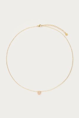 My Jewellery Botanical ketting met kleine beige strass bloem goud