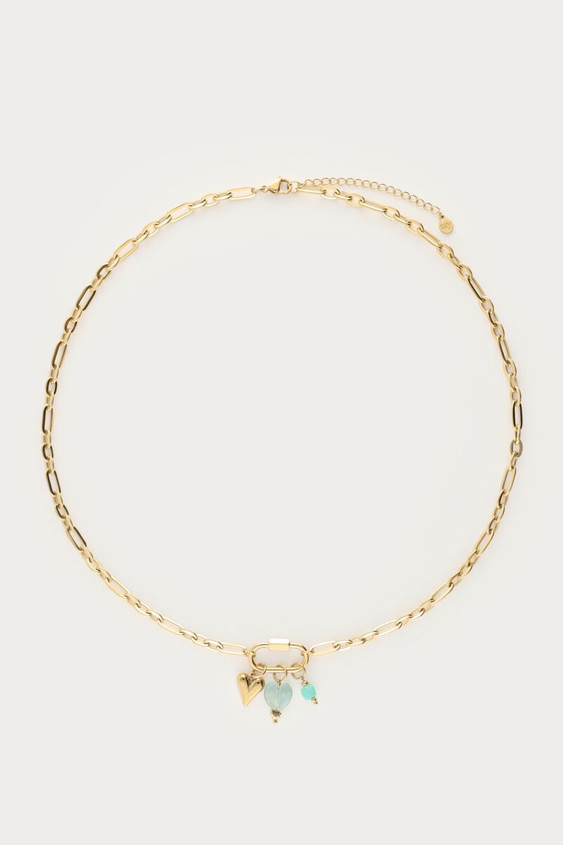 My Jewellery Botanical schakelketting met groene bedels goud