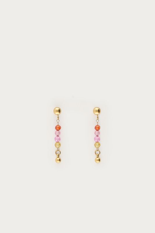 My Jewellery stud met mini multikleur kralen Goud