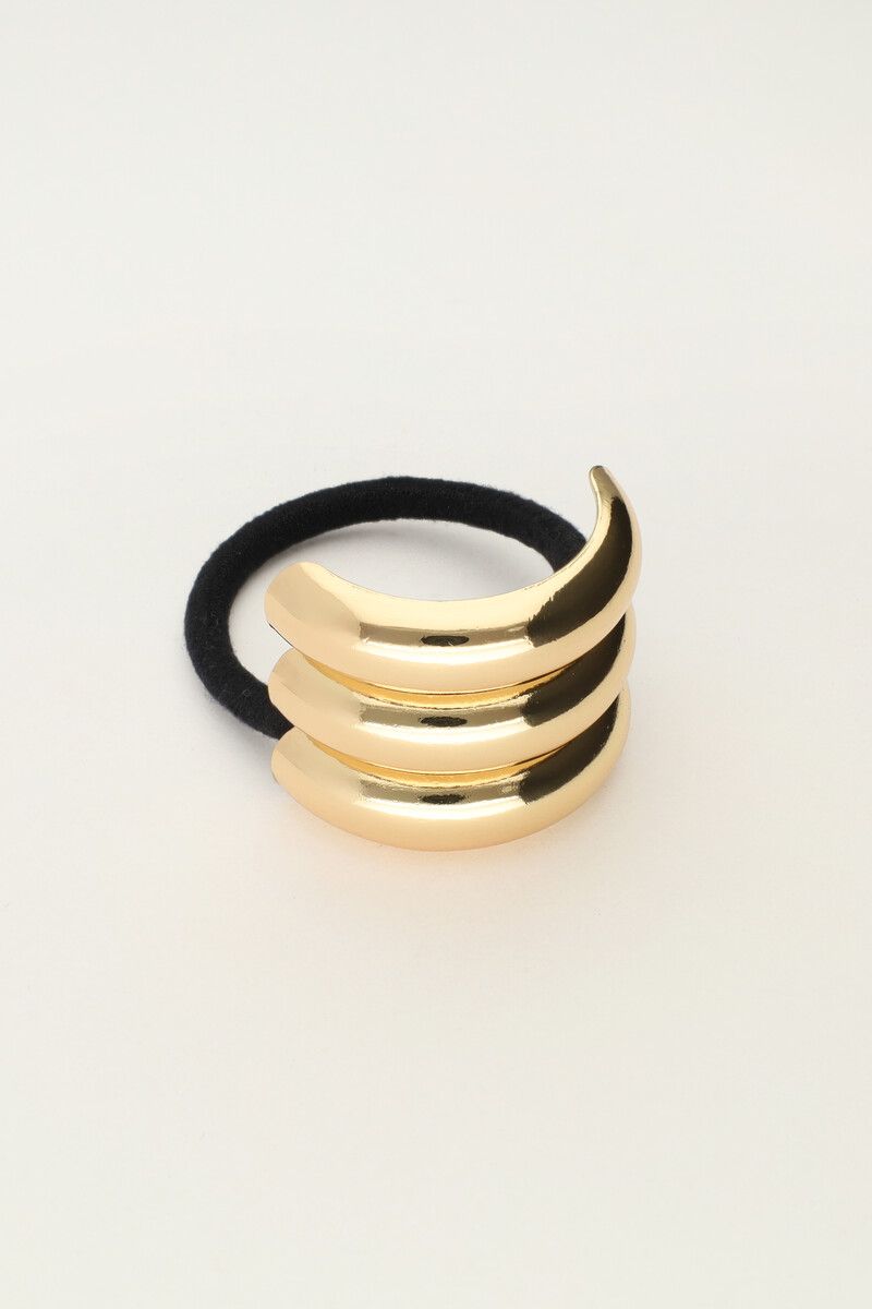 My Jewellery Haarelastiek met driedubbele goudkleurige curve