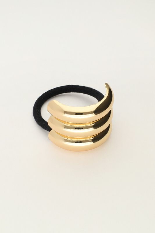 My Jewellery Haarelastiek met driedubbele goudkleurige curve