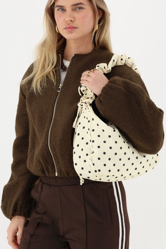 My Jewellery witte crossbody tas met polkadot