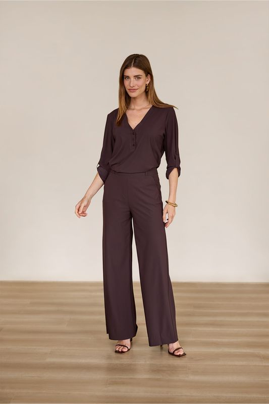 Studio Anneloes Lexie LONG bonded trousers Bruin