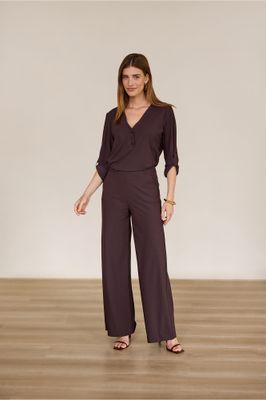 Studio Anneloes Lexie LONG bonded trousers Bruin