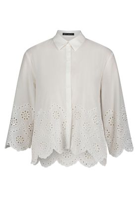 Betty Barclay Kanten blouse met decoratieve randen Beige
