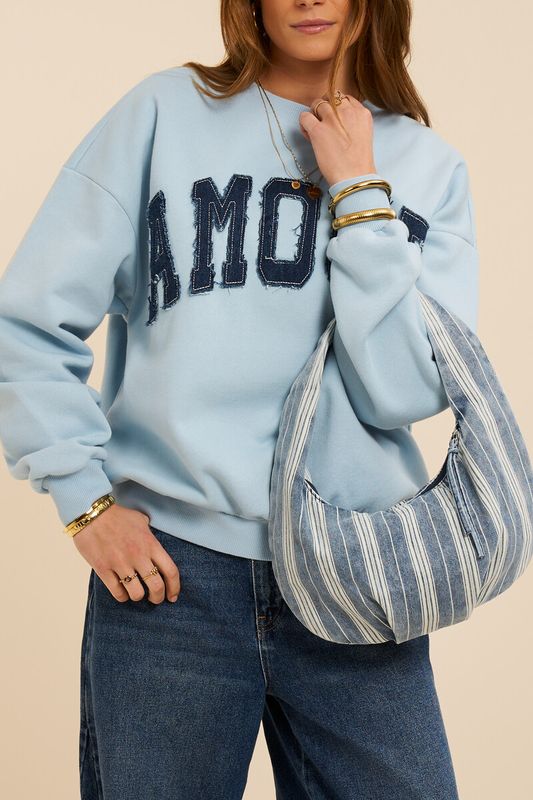 My Jewellery Bag schoulder stripes denim Blue