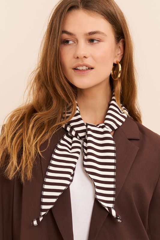 My Jewellery driehoek sjaal strepen bruin wit