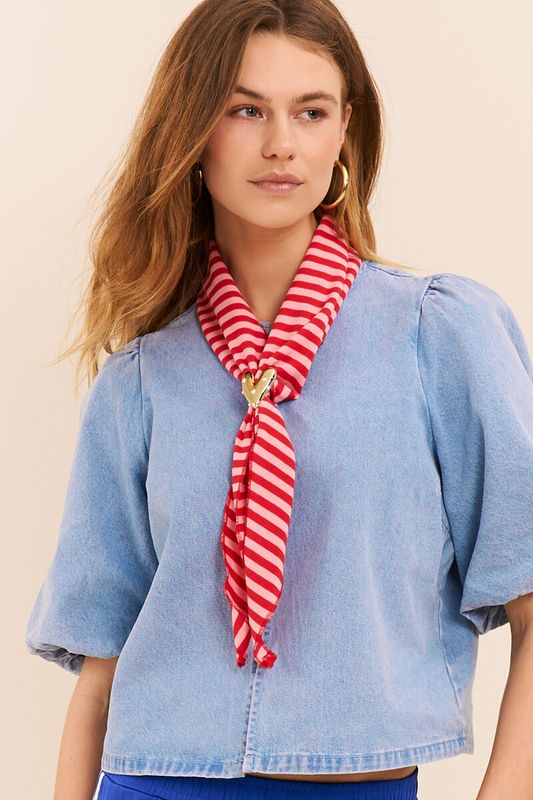 My Jewellery Traingle sjaal striped red pink