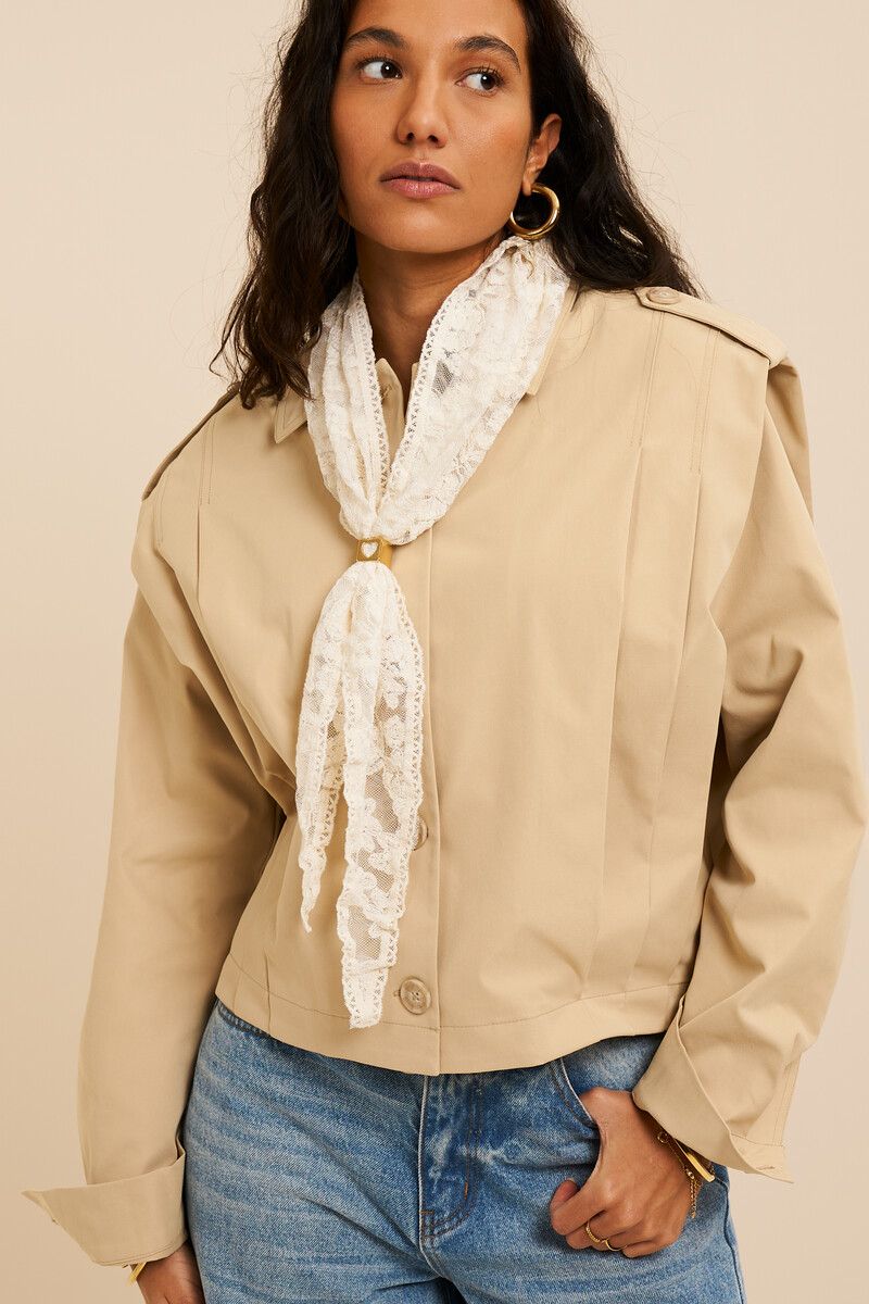 My Jewellery sjaal kant wit/beige