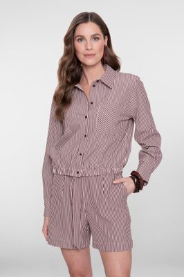 Geisha blouse gestreept ecru