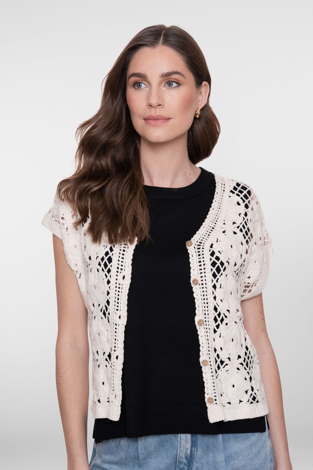 Geisha Vest crochet ecru