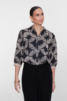 Geisha blouse met print Zwart