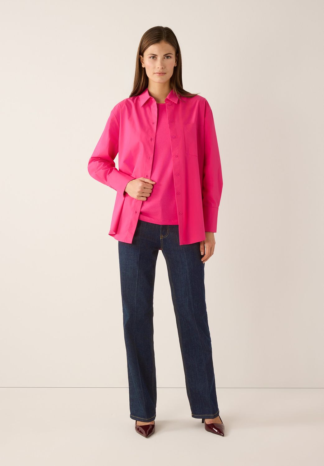 More&amp;More Wide Leg Denim Jeans Blauw