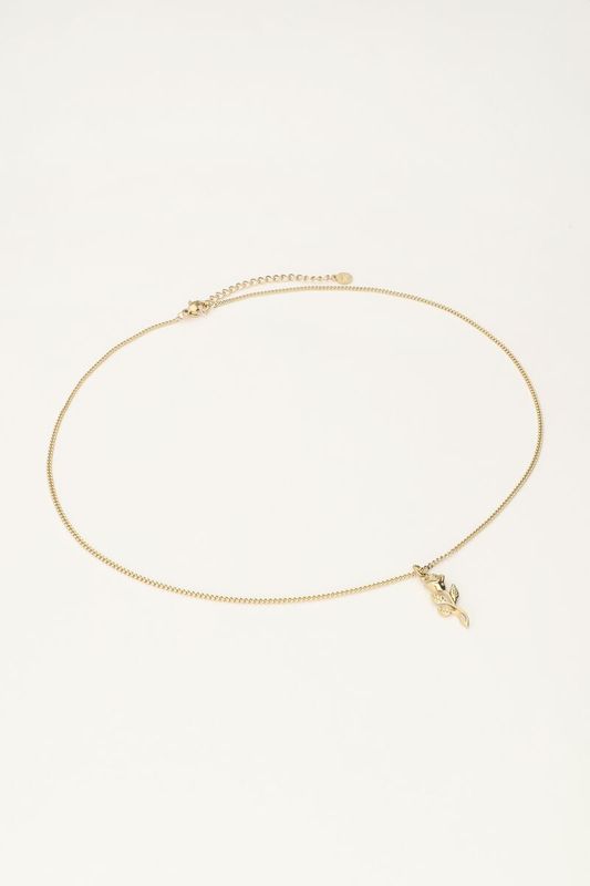 My Jewellery vintage ketting met platte roos Goud