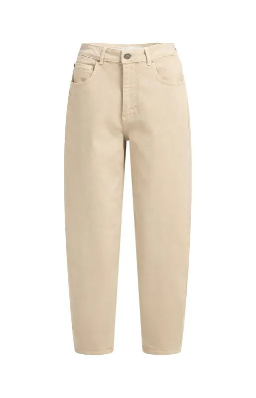 YAYA barrel jeans met naaddetails Beige