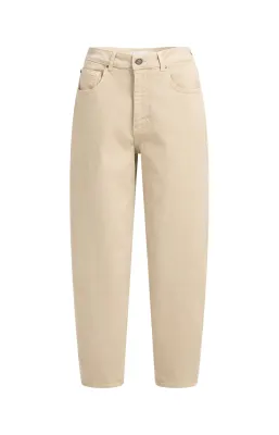 YAYA barrel jeans met naaddetails Beige