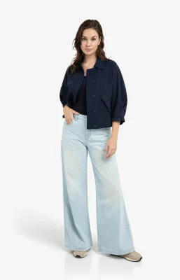 YAYA jeans met extra wijde pijpen blauw