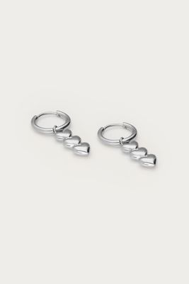 My Jewellery oorringen met drie hartjes Zilver