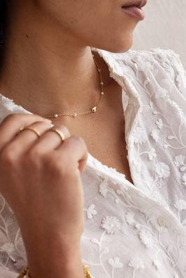 My Jewellery ketting met hartjes en imitatieparels Goud