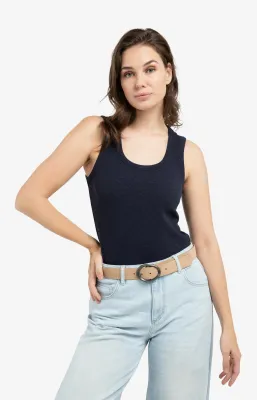 YAYA geribd singlet met ronde hals Blauw