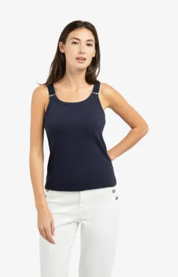 YAYA singlet met ringdetails Blauw