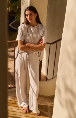 YAYA jersey broek met strikkoord Grijs