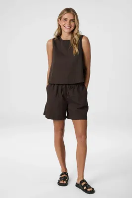 Neo Noir Svetlana Linen Top Bruin