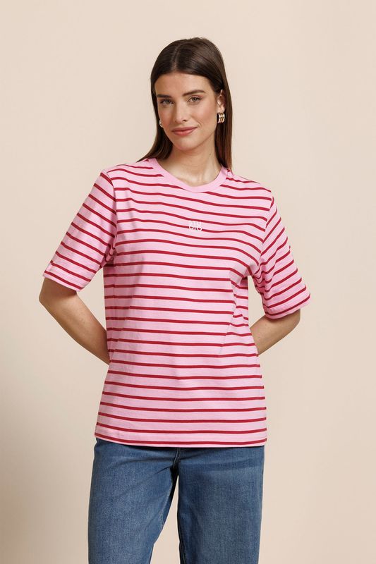Studio Anneloes Stripe studio floor t-shirt Roze