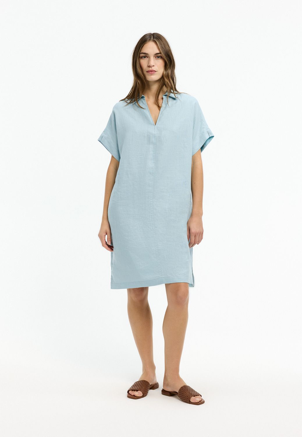 Xandres Karian Linnen Jurk Blauw