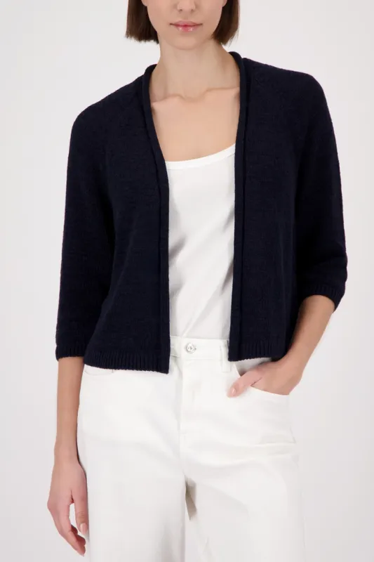 Monari Gebreid Vest Marine Blauw