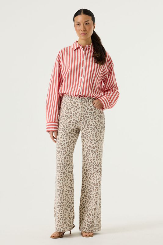 Garcia Blouse gestreept Rood/Wit