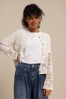 Studio Anneloes Fay crochet cardigan Ecru
