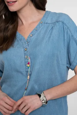 Geisha Top lyocell Blauw Suze