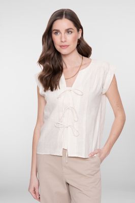 Geisha Blouse Bow Beige