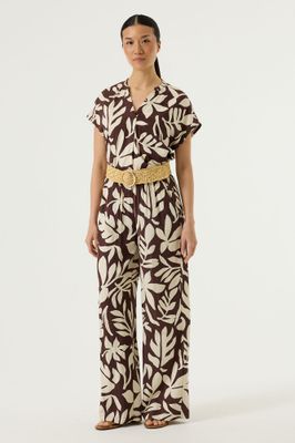 Garcia Broek met print Bruin