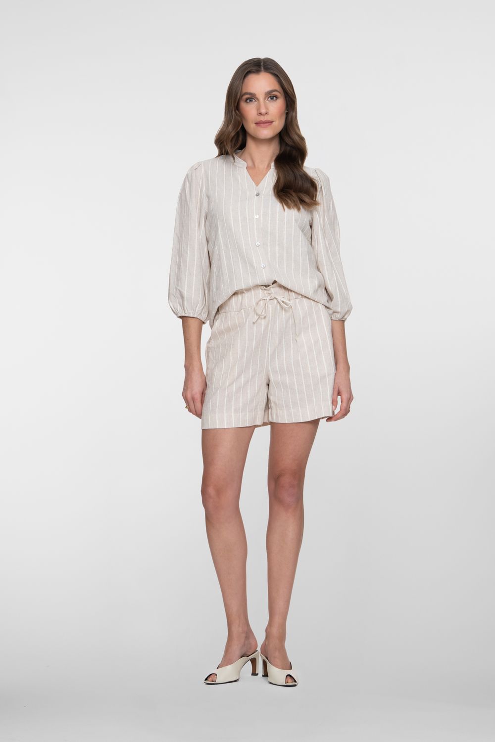 Geisha Shorts lurex stripe Ecru